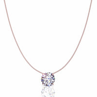 Round diamond pendant 0.50 carat Carillon Round diamond carillon necklace DCGEMMES I SI 18 carat pink gold