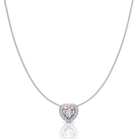 Giulia heart round diamond pendant 0.55 carat Giulia heart round diamond necklace DCGEMMES I SI 18K White Gold