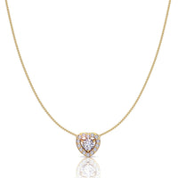 Giulia heart round diamond pendant 0.55 carat Giulia heart round diamond necklace DCGEMMES I SI 18K Yellow Gold