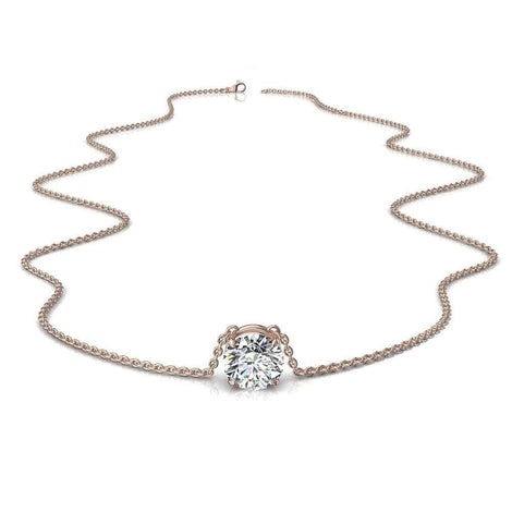 0.60 carat round diamond pendant Carillon Round diamond carillon necklace DCGEMMES