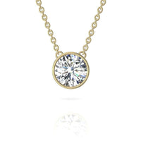 Carline round diamond pendant 0.60 carat Carline round diamond necklace DCGEMMES