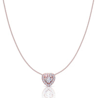 Giulia heart round diamond pendant 0.95 carat Giulia heart round diamond necklace DCGEMMES I SI 18K Rose Gold