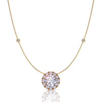 Round diamond pendant 1.20 carat Emilia Emilia round diamond necklace DCGEMMES I SI 18 carat Yellow Gold