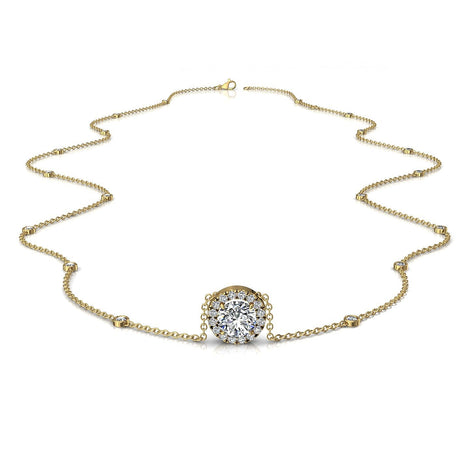 Emilia 1.20 carat round diamond pendant Emilia round diamond necklace DCGEMMES