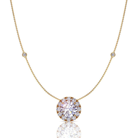 Round diamond pendant 1.20 carat Emilia Emilia round diamond necklace DCGEMMES I SI 18 carat Yellow Gold