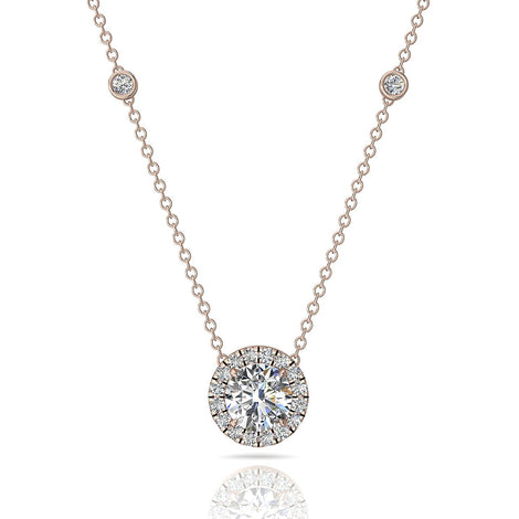 Emilia 1.20 carat round diamond pendant Emilia round diamond necklace DCGEMMES