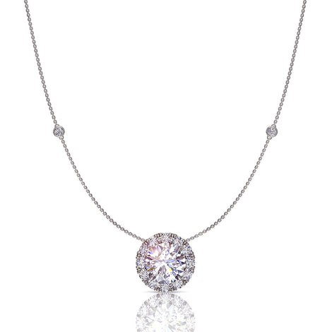 Round diamond pendant 1.30 carat Emilia Emilia round diamond necklace DCGEMMES I SI 18 carat White Gold