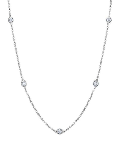 Pendentif diamants ronds 0.25 carat Amelia Collier Amelia diamants ronds DCGEMMES I SI Or Blanc 18 carats