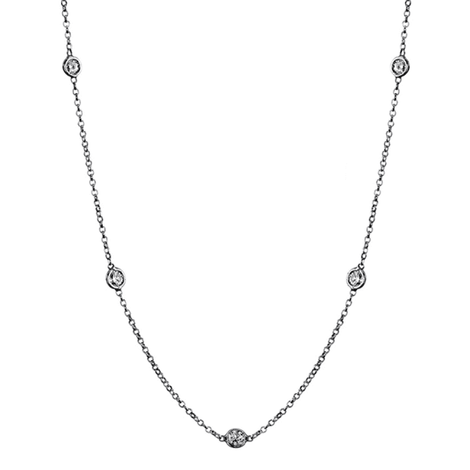Pendentif diamants ronds 0.45 carat Amelia Collier Amelia diamants ronds DCGEMMES I SI Or Blanc 18 carats