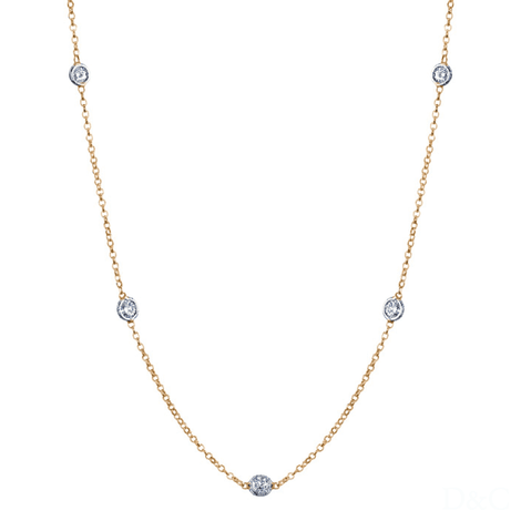 Pendentif diamants ronds 0.90 carat Amelia Collier Amelia diamants ronds DCGEMMES I SI Or Jaune 18 carats