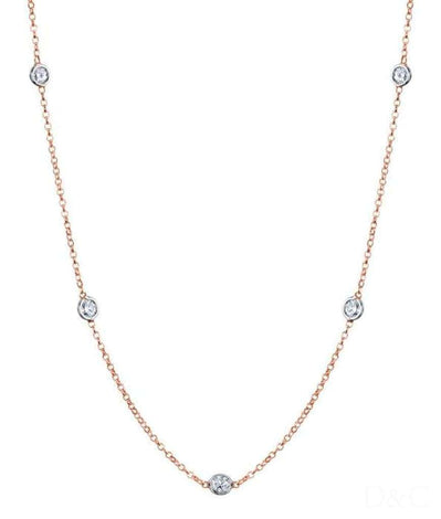 Sautoir diamants ronds 1.40 carat Amelia Collier Amelia diamants ronds DCGEMMES I SI Or Rose 18 carats