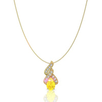 Cyra pear-shaped yellow sapphire and round diamonds pendant 0.45 carat Cyra pear-shaped yellow sapphire and round diamonds pendant DCGEMMES A SI 18-carat Yellow Gold