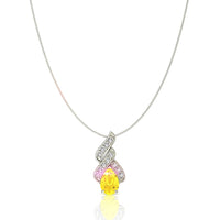 Cyra pear-shaped yellow sapphire and round diamonds pendant 1.65 carat Cyra pear-shaped yellow sapphire and round diamonds pendant DCGEMMES A SI 18-carat White Gold