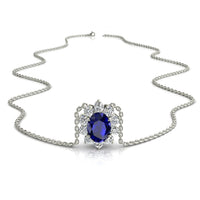 Elisabeth oval sapphire and round diamonds pendant 1.70 carat Elisabeth oval sapphire and round diamonds pendant DCGEMMES