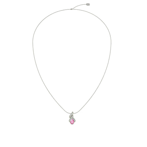 Cyra pear pink sapphire and round diamonds pendant 0.45 carat Cyra pear pink sapphire and round diamonds pendant DCGEMMES