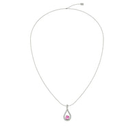 Betty round pink sapphire and round diamonds pendant 1.80 carat Betty round pink sapphire and round diamonds necklace DCGEMMES