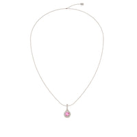 Irma round pink sapphire and round diamonds 1.80 carat pendant Irma round pink sapphire and round diamonds necklace DCGEMMES